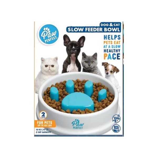 Paw Perfect Slow Feeder White Plastic 16 oz For Cats/Dogs White 8643 - main