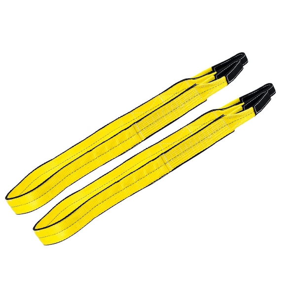 Mytee Products 2in x 12ft Web Sling Twisted Eye & Eye 2-Ply Tow Strap Lifting 6400# WLL Vertical, 2PK EERSL-212x2 - main