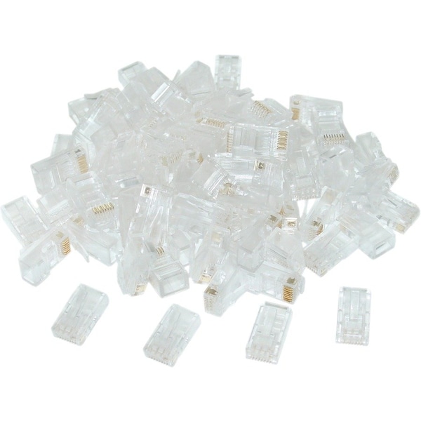 Cable Wholesale Cat6 RJ45 Crimp Connectors for Solid/Stranded Cable, 8P8C, POE Compliant, 100 pieces 31D0-580HD - main