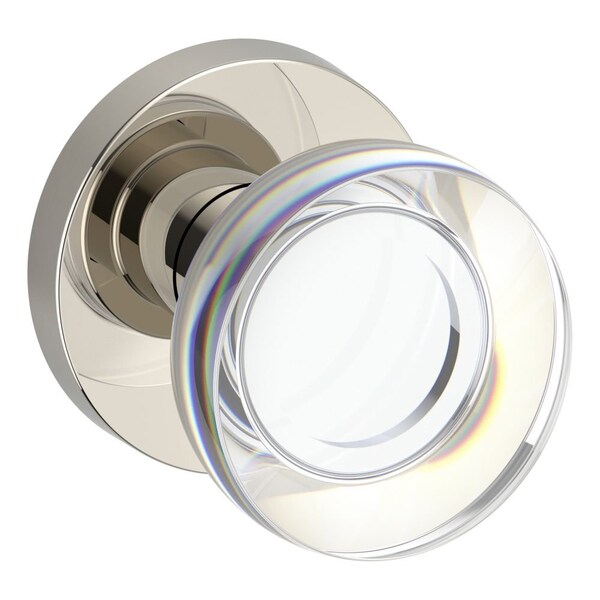 Baldwin Half Dummy Contemporary Crystal Knob and Contemporary Round Rose Lifetime Bright Nickel Finish HDCCYCRR055 - main