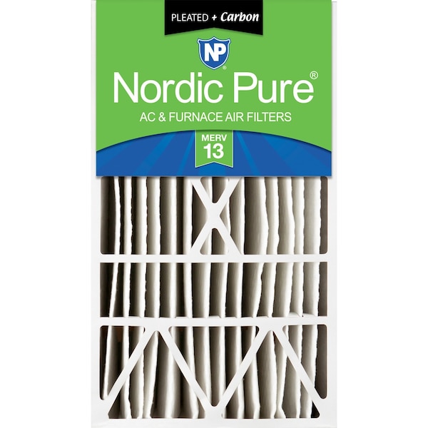 Nordic Pure 16x28x6 Plus Carbon Pleated Air Filter, High Capacity, MERV 13 16x28x6ASGM13+C-1 - main