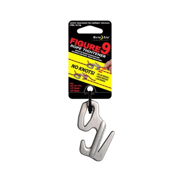 Nite Ize Rope Tightener, 3-1/2 In., Aluminum, Silver F9L-02-09 - main