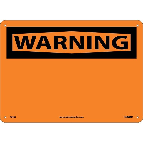 Nmc Warning Sign, 14" W, 10" H, English, Plastic, White, Legend: No Legend W1RB - main