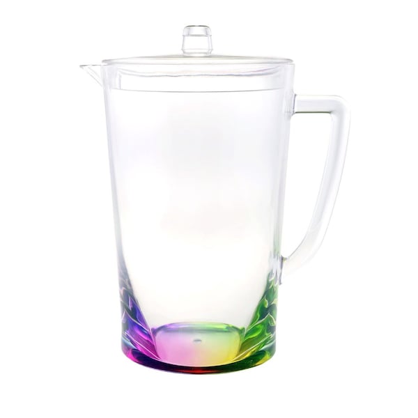 Homeroots 2.75 Quart Clear and Rainbow Acrylic Pitcher 523326 - main