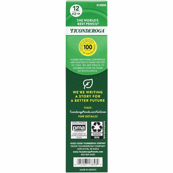 Ticonderoga TriWrite No2 Pencils, Yellow, 12PK DIX13856 - main