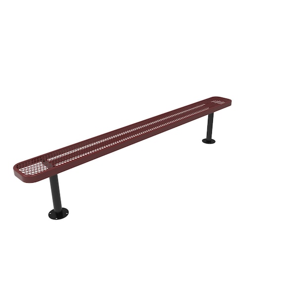 Mytcoat 8ft Outdoor Bench without Back, Surface Mount, Red, Expanded Metal, Industry Standard Coating 804261 - main