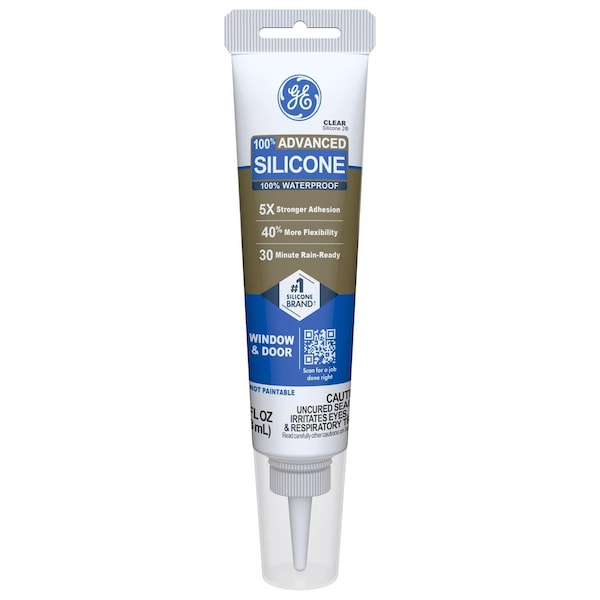 Ge Advanced Clear Silicone 2 Window and Door Sealant 2.8 oz 2810435 - main