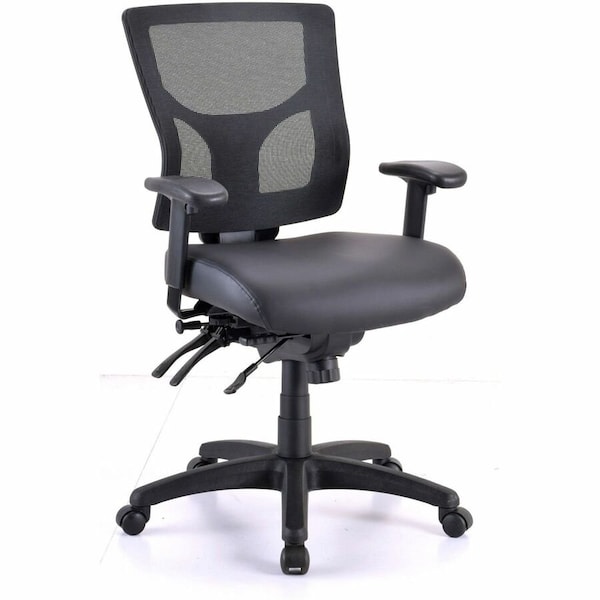 Lorell Conjure Mid-Back Office Chair, Antibacterial, Black LLR62041 - main