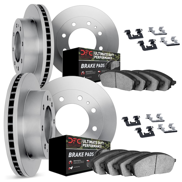 Dynamic Friction Co DFC Brake Rotor- Heavy Duty Brake Pad includes Hardware 6414-54159 - main