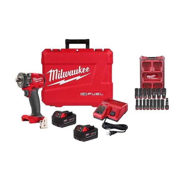 Milwaukee Tool M18 FUEL 1/2 " CPIW + MM Socket Set 2855P-22R, 49-66-6803 - main