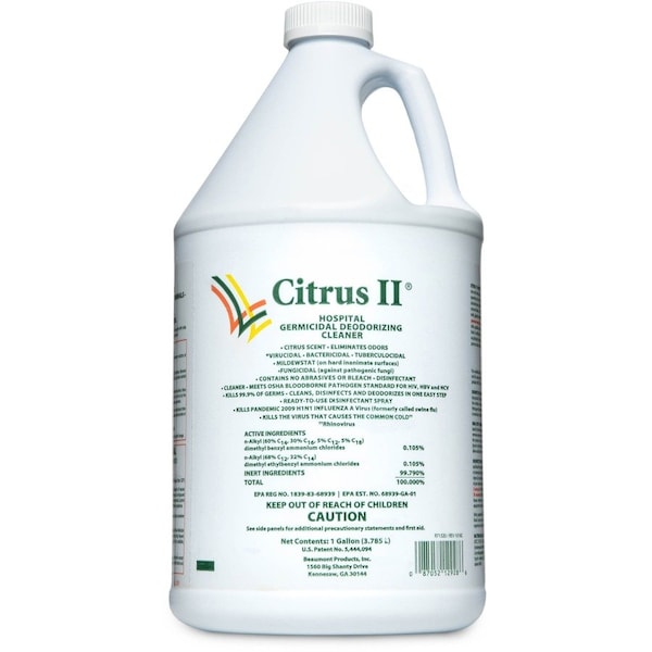 Beaumont Citrus II Cleaner, 1 gal., Refill, PK4, Bottle, Citrus, 4 PK 633712928 - main