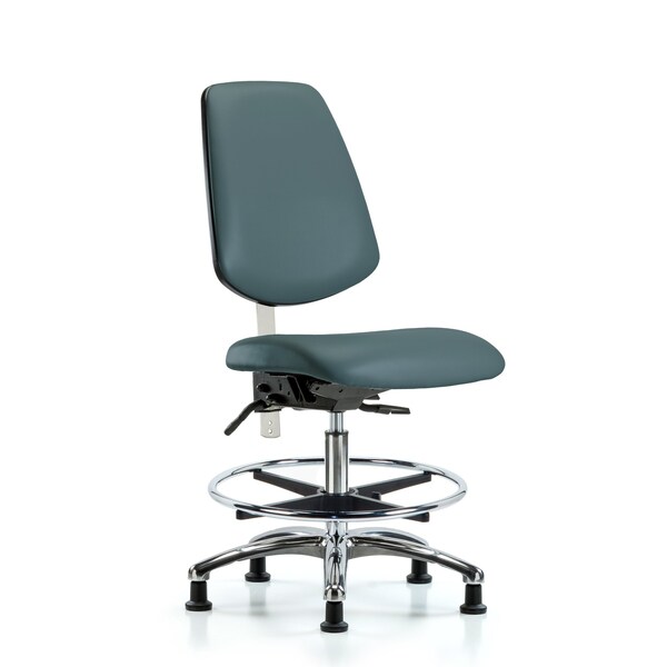 Blue Ridge Ergonomics Clean Room Chair Vin Med Ben Chair, Med, Bk, Blu, CL100, No Arms, 22" to 29" Height, Vinyl BR-NCR-VMBCH-MB-CR-T1-A0-CF-RG-8546 - main