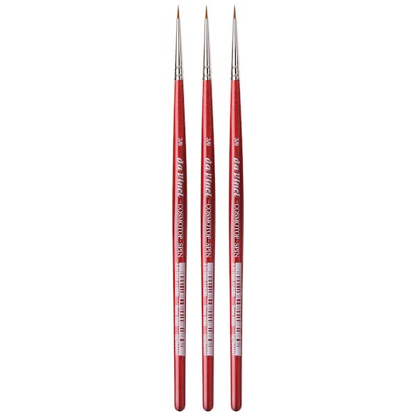 Da Vinci COSMOTOP-SPIN Silk painting Brush, Synthetic, Watercolor, Round, Size -3, 3PK VA-5580_-3 - main