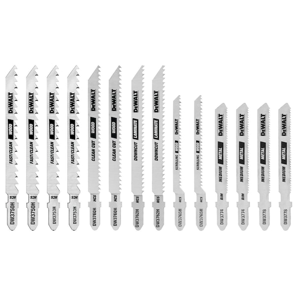 Dewalt 14 Pc. T-Shank Jig Saw Blade Set with Case DW3742C - main