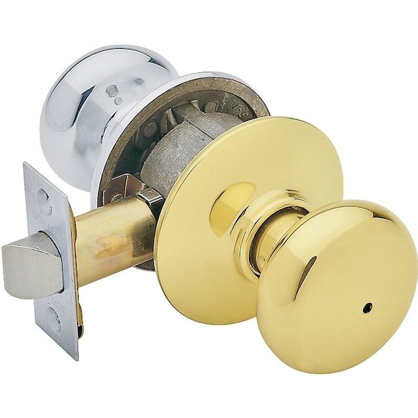 Schlage Plymouth Series Privacy Door Knob Set, Brass, BrassChrome F40 PLY 605 X 625 - main