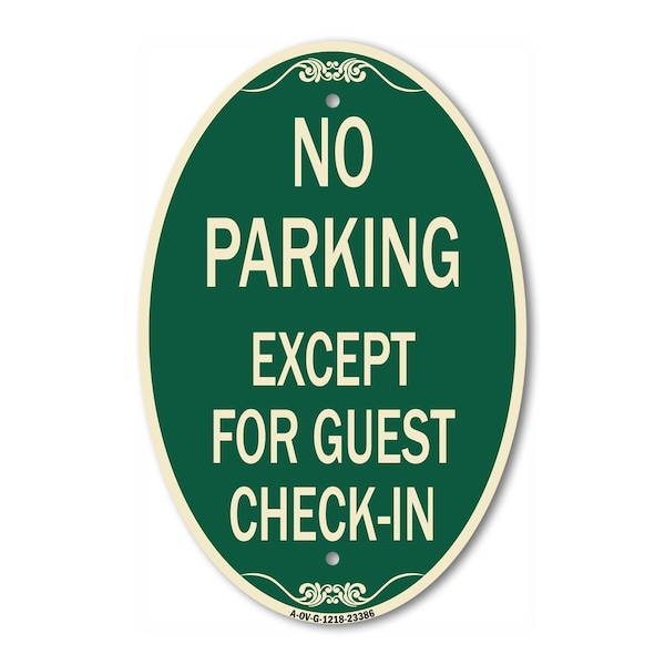 Signmission Parking Reserved for Guests Only, 12 Inch X 18 Inch Architectural Oval, Heavy Gauge Aluminum A-OV-G-1218-23386 - main