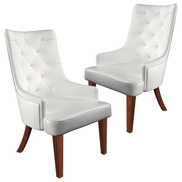 Leisuremod Spruce Collection Modern Wooden Dining Chair in White, 2PK SC24W2 - main