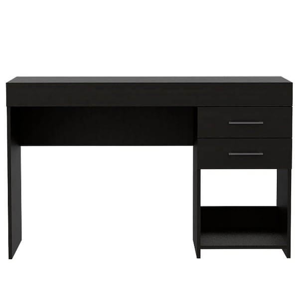 Homeroots 47" Black Computer Desk With Two Drawers 403780 - main