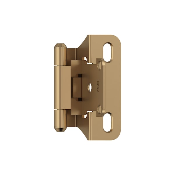 Amerock 1/4in 6mm Overlay Self Closing Partial Wrap Champagne Bronze Cabinet Hinge, 1 Pair BPR7566CZ - main