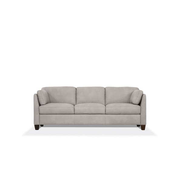 Homeroots 81" Light Gray Leather Sofa With Black Legs 491288 - main