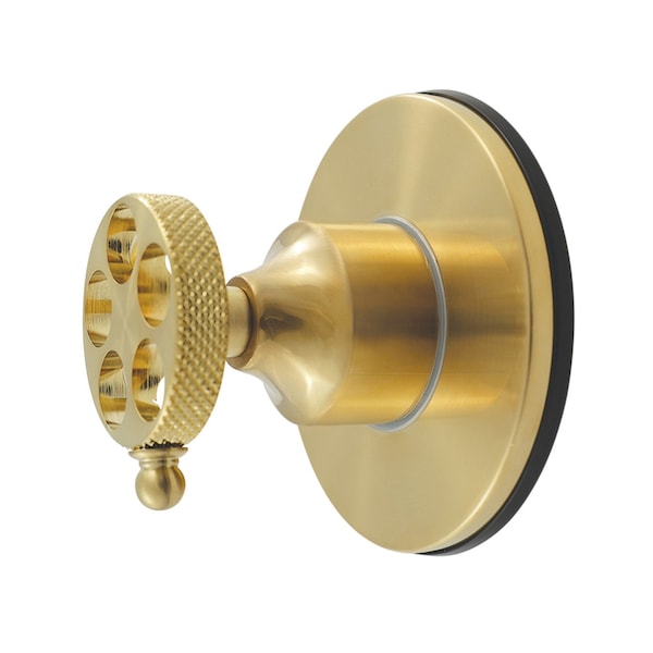 Kingston Brass Single-Handle Six-Way Diverter Valve with Knurled Handle and Round Trim Kit, Brushed Brass KS4037RKX - main