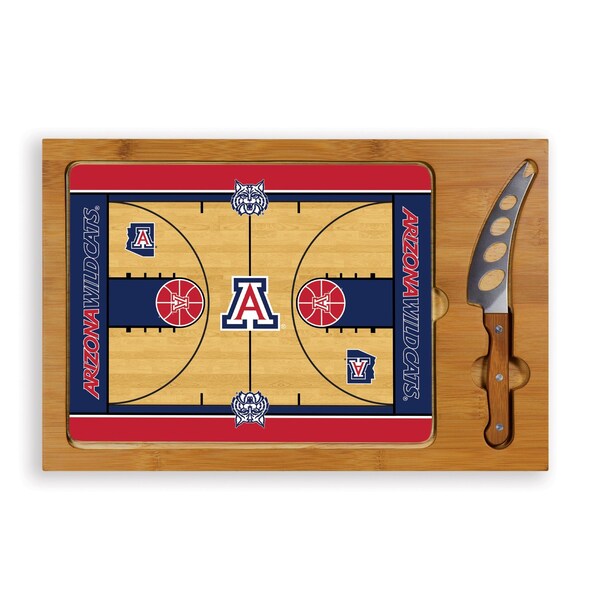 Picnic Time Family Of Brands NCAA Arizona Wildcats Icon Glass Top Cutting Board & Knife Set 910-00-505-015-0 - main