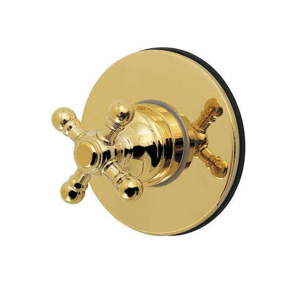 Kingston Brass Single-Handle Six-Way Diverter Valve with Round Trim Kit, Polished Brass KS4032BX - main
