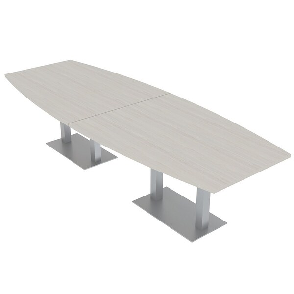 Skutchi Designs Boat Conference Table With Power Unit, 48 in W, 144 in L, Ivory HAR-BOT-48x144-DOU-K458-NA - main
