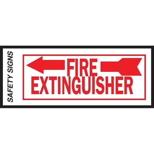 Hy-Ko Safety Sign, Fire Extinguisher Left Arrow, Red Legend, Vinyl, 10 in W x 4 in H Dimensions FE-2L - main