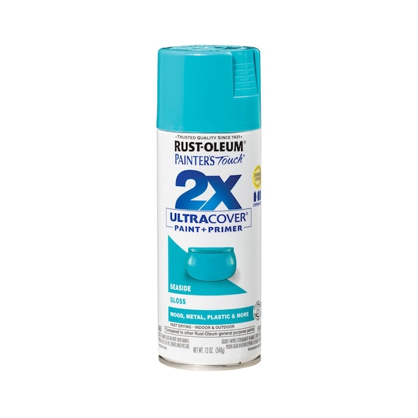 Rust-Oleum Spray Paint, Seaside, Gloss, Solvent, 12 Oz 334050 - main