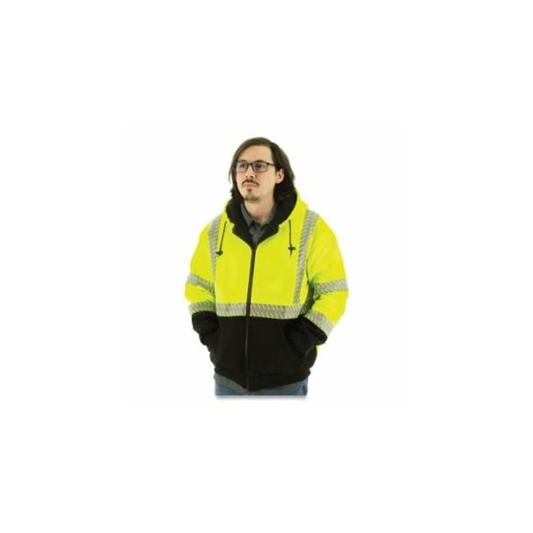 Majestic High-Pile Fleece Jacket, Class 3 with Chainsaw Striping, Mesh Polyester, X-Large, Yellow 472-75-5337/XL - main