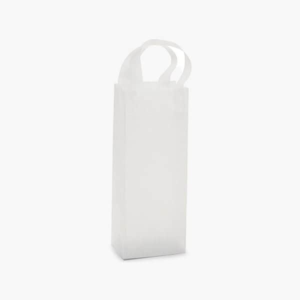 Nashville Wraps Clear Frosted Plastic Gift Bags, Wine 5x3x13, 3 mil, 25PK 25WIFRP - main