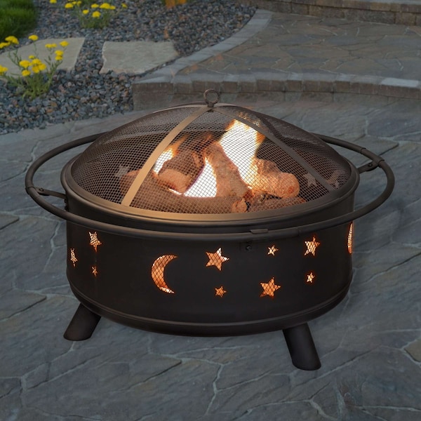 Pure Garden 5-Pc Round Fire Pit Set with Cutouts 50-106 - main