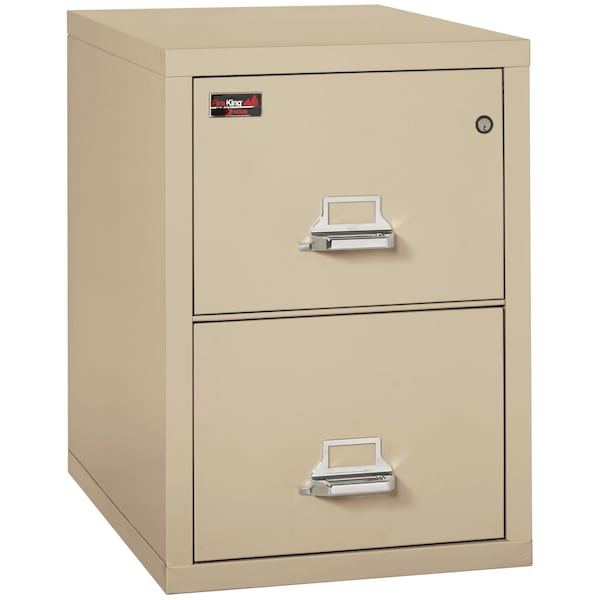 Fireking 15-1/4" W 2 Drawer Fire-Resistant Vertical File Cabinet, Parchment, Legal 2-2130-2PA - main