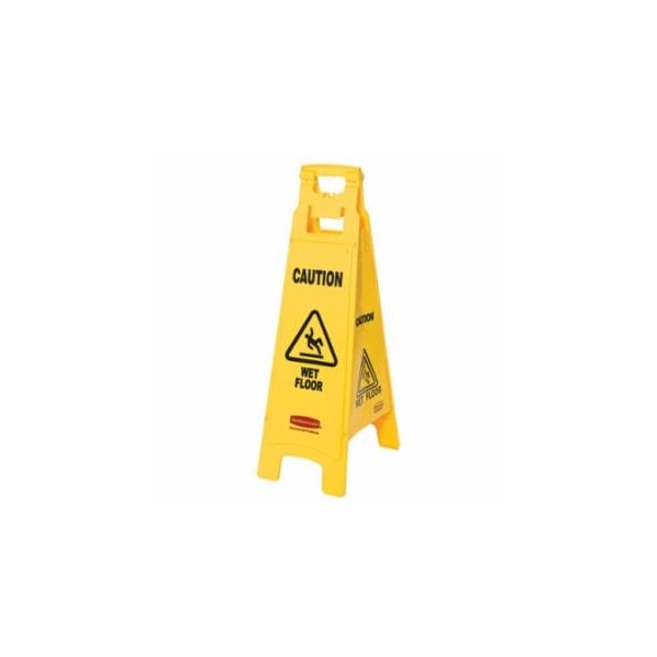 Rubbermaid Commercial Floor Safety Signs, Caution Wet Floor, Yellow, 37X12 640-FG611477YEL - main
