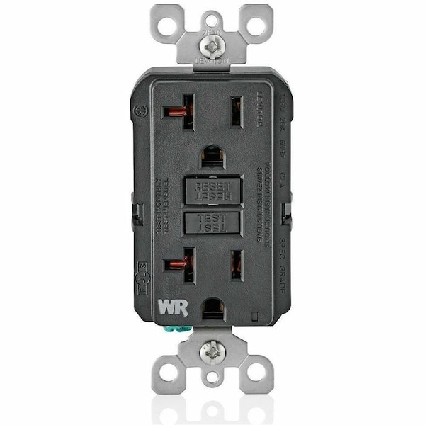 Leviton Self-Test GFCI Receptacle, Weather Resistant Duplex, 20 Amp, 125 Volt, 5-20R NEMA GFWR2-E - main