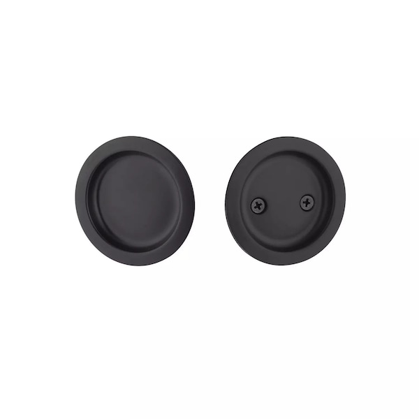 Emtek Pocket Door Locks Passage Matte Black EETPDRND62MB - main