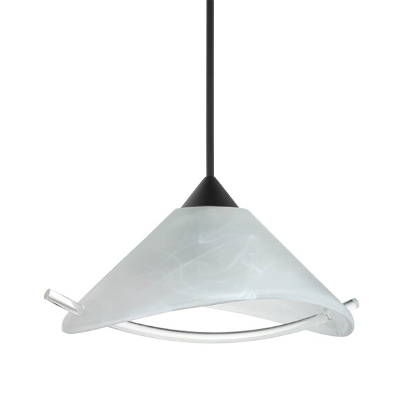 Besa Lighting Besa Hoppi Pendant, Marble/Clear, Black Finish, 1x 5W LED 1XT-181304-LED-BK - main
