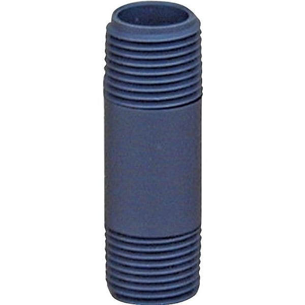 Genova LASCO 205060BC Pipe Nipple, 12 in, NPT, PVC, Gray, SCH 80 Schedule, 6 in L P-12-6 - main