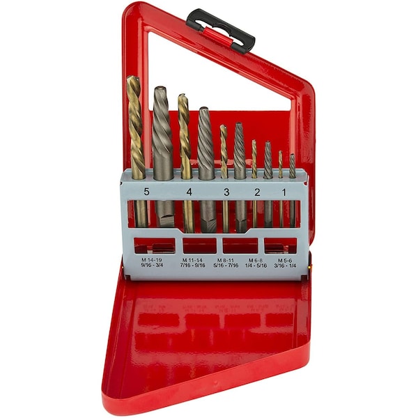 Neiko Screw-Extractor And Left-Hand Drill-Bit Set, HSS M2 Steel, Bolt Extractor, 10 Pieces 01925A - main