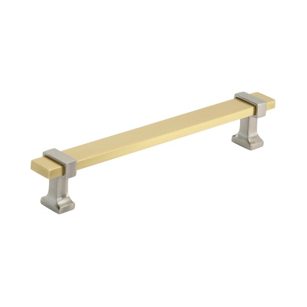Amerock Overton 6-5/16 in 160 mm Center-to-Center Brushed Gold/Satin Nickel Cabinet Pull BP36683BGLG10 - main