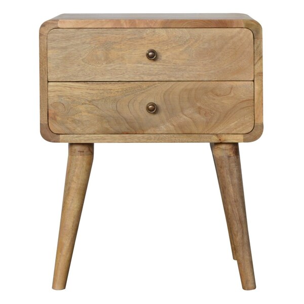 Homeroots 22" Brown Solid Wood Two Drawer Nightstand 701702 - main
