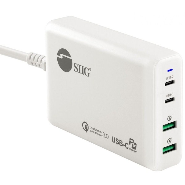Siig DUAL USB-C PD/ QC 3.0 CHARGER WHITE AC-PW1P11-S1 - main