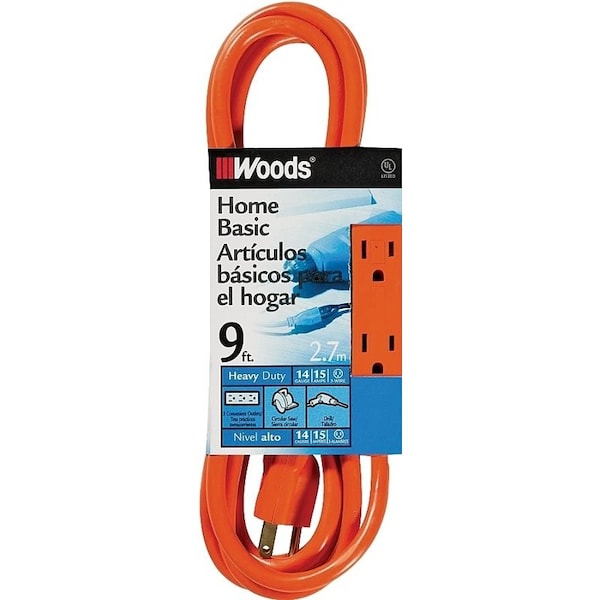 Southwire Cord Ext Indr 3Out14/3X9Ft Org 0872 - main