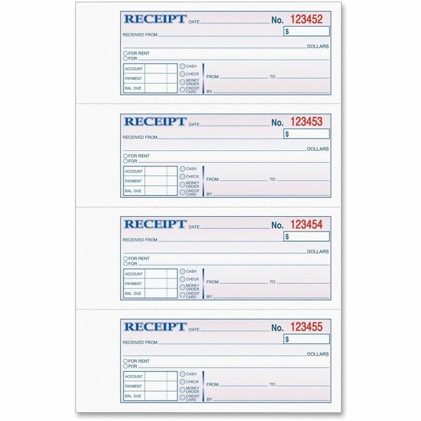 Tops Business Forms TOPS, Money/rent Receipt Books, 2-3/4 X 7 1/8, Three-Part Carbonless, 100PK 46808 - main