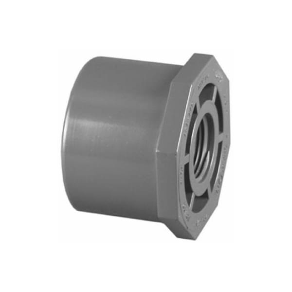 Charlotte Pipe And Foundry Charlotte Pipe PVC 08108 1x3/4 Flush Reducer Bushing, 1x3/4 in, SpigotxFPT, PVC, Gray, SCH 80 Schedule PVC081082200 - main