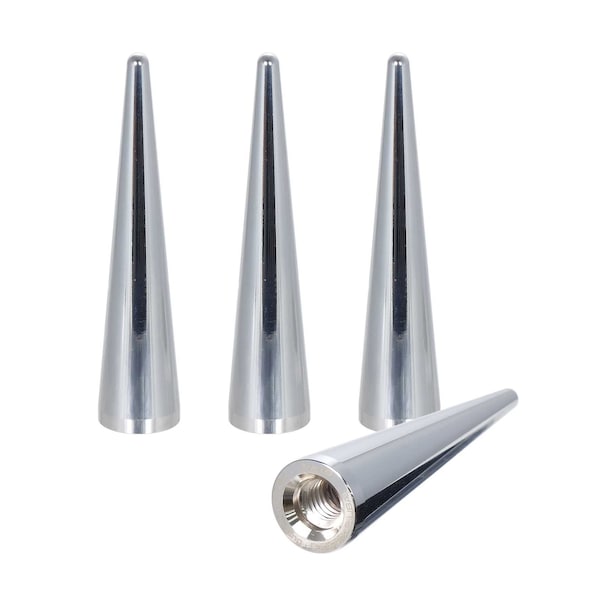True Spike LUG NUTS Chrome Plated Billet Aluminum 73 Millimeter Length Spike Style Set Of 4 LGC002CR - main