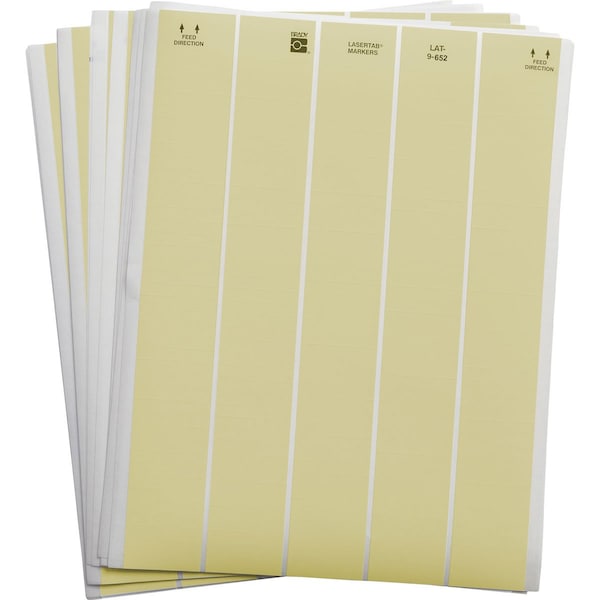 Brady LaserTab High Temp Polyimide Lbls 0.25 in H x 1.5 in W Amber 53/PK, 53PK LAT-9-652-10 - main
