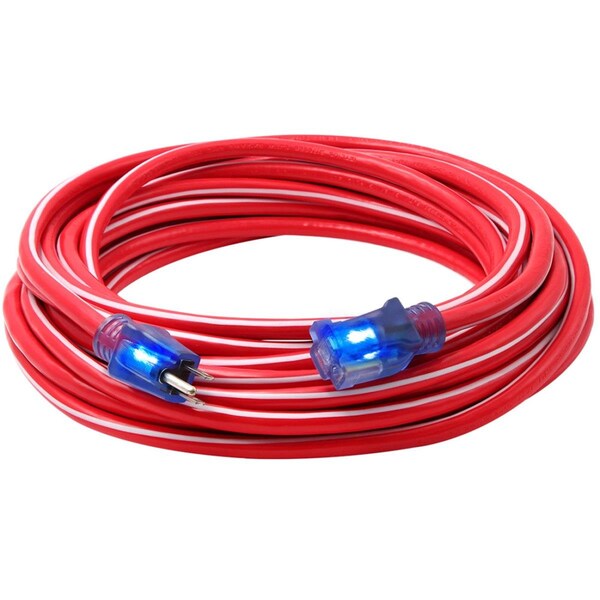 Artificial Intelligenceme SJTW Extension Cord, 12 AWG, Indoor/Outdoor, 12/3, 1 Outlets, Red, PVC, 50 ft AR3266481 - main