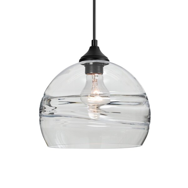 Besa Lighting Besa Spirit 8 Outdoor Pendant, Clear, Black Finish, 1x 8W LED Filament OP-SPIR8CL-EDIL-BK - main
